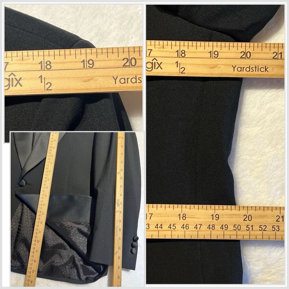 Vintage Cricketeer Tuxedo 38-40R 35x28 Solid Black 1 Button Wool Tux - Picture 15 of 16